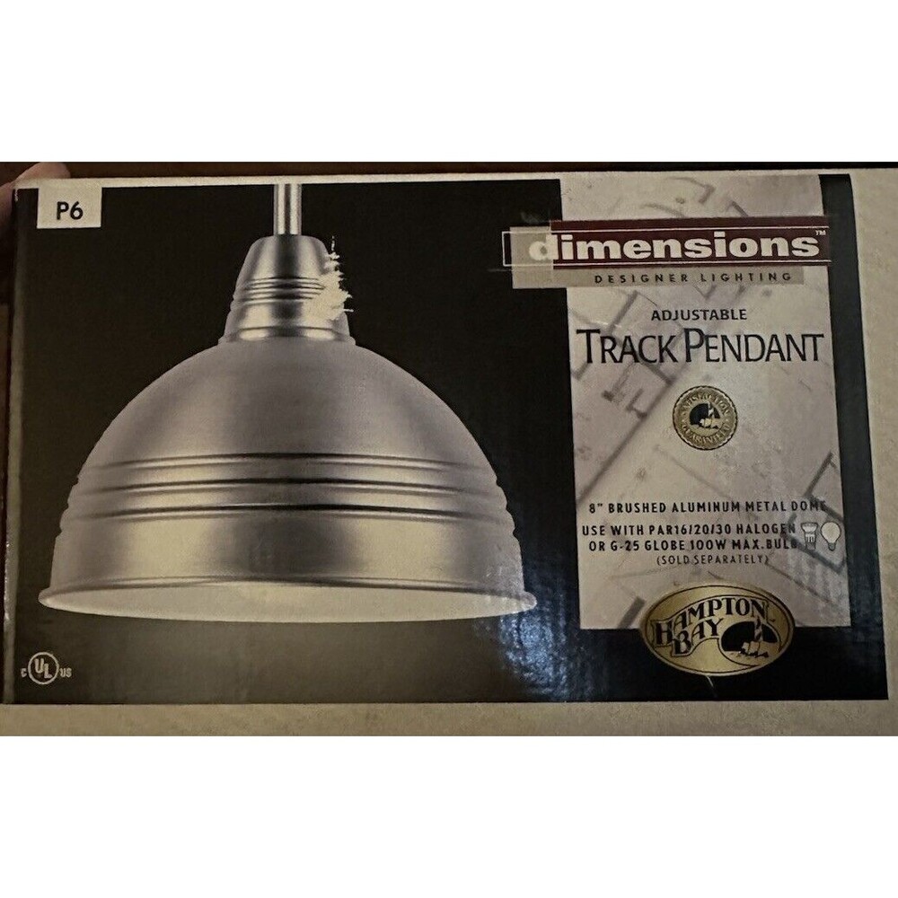 Hampton Bay Adjustable Track Pendant 8" Brushed Aluminum Dome